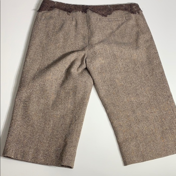 Rebecca Taylor Wool Tweed Brown Capri Pants 8 women’s academia - Picture 7 of 12